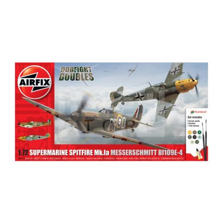 Airfix - Starter Set - Spitfire Mk.1a & Messerschmitt BF109E-4 Dogfight Double repülőgép makett 1:72 (A50135)