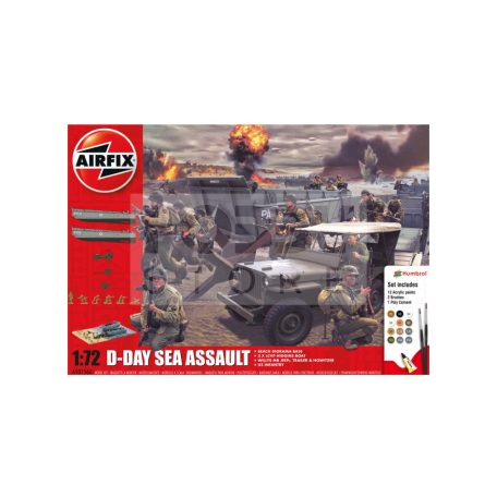 Airfix - Starter Set - D-Day Sea Assault Set harcjármű makett 1:72 (A50156A)