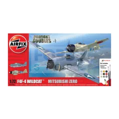   Airfix - Starter Set - Grumman F-4F4 Wildcat & Mitsubishi Zero Dogfight Double repülőgép makett 1:72 (A50184)