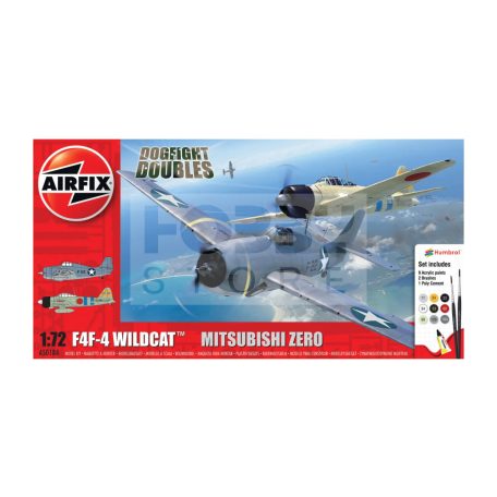 Airfix - Starter Set - Grumman F-4F4 Wildcat & Mitsubishi Zero Dogfight Double repülőgép makett 1:72 (A50184)