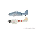 Airfix - Starter Set - Grumman F-4F4 Wildcat & Mitsubishi Zero Dogfight Double repülőgép makett 1:72 (A50184)
