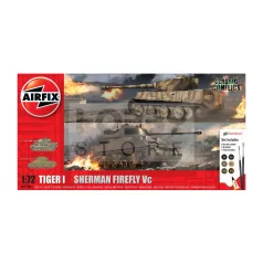   Airfix - Starter Set - Classic Conflict Tiger 1 vs Sherman Firefly harcjármű makett 1:72 (A50186)