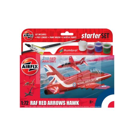 Airfix - Starter Set - Red Arrows Hawk repülőgép makett 1:72 (A55002)