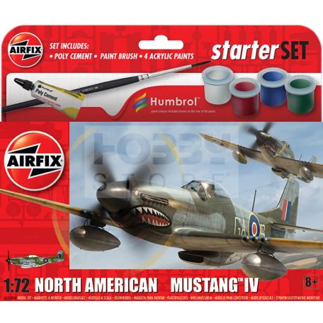 Airfix - Starter Set - North American Mustang Mk.IV repülőgép makett 1:72 (A55107A)