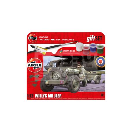 Airfix - Starter Set -Willys MB Jeep harcjármű makett 1:72 (A55117A)