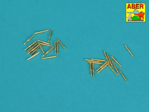 Aber Models 2-cm ammo x 30 pcs. for German Guns: Flak30/38 & KwK 30/38 - német Guns: Flak30/38 és KwK 30/38 – 2-cm – 30 db. lőszerkészlet