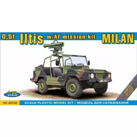   ACE 0,5t Iltis w/AT mission kit MILAN – katonai terepjáró makett 1:35