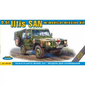   ACE 0,5t Iltis SAN w/medical mission kit – mentőjármű makett 1:35