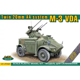   ACE M-3 VDA Twin 20mm AA system – légvédelmi harcjármű makett 1:72