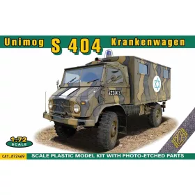 ACE Unimog S 404 Krankenwagen – mentőjármű makett 1:72