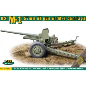   ACE US M-1 57mm AT gun on M-2 carriage – páncéltörő ágyú makett 1:72
