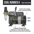 FENGDA Premium Mini airbrush compressor- Mini csendes - egyhengeres airbrush kompresszor dupla hűtéssel AG-320