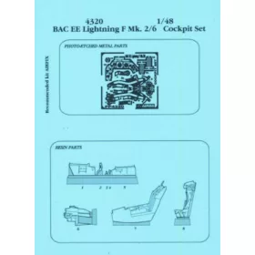   Aires Lightning F Mk. 2/6 Cockpit Set für Airfix Bausatz - cockpitkészlet