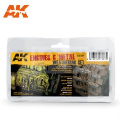   AK-Interactive ENGINES AND METAL WEATHERING SET - koszoló szett AK087