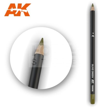AK-Interactive Weathering Pencil - OLIVE GREEN - Olivazöld színű akvarell ceruza - AK10006