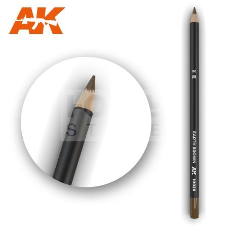 AK-Interactive Weathering Pencil - EARTH BROWN - Földbarna színű akvarell ceruza - AK10028