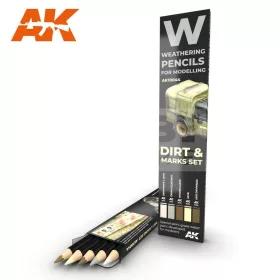   AK-Interactive Weathering Pencil - DIRT: MARKS SET akvarell ceruza szett - AK10044