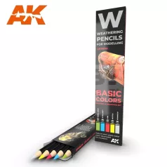   AK-Interactive Weathering Pencil - BASIC COLORS: SHADING & DEMOTION SET akvarell ceruza szett - AK10045