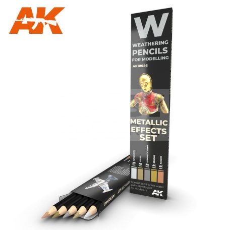 AK-Interactive Weathering Pencil - METALLICS: EFFECT SET akvarell ceruza szett - AK10046