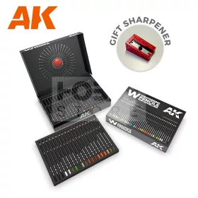   AK-Interactive Weathering Pencil - DELUXE EDITION BOX akvarell ceruza szett 37 darabos - AK10047