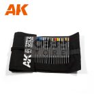 AK-Interactive Weathering Pencil - WEATHERING PENCILS FULL RANGE CLOTH CASE - akvarell ceruza szett 37 darabos - AK10048