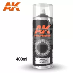   AK Interactive Fine Primer Black Spray - fekete alapozó spray makettezéshez 400 ml AK1009