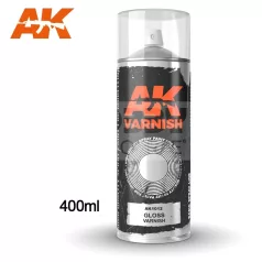   AK Interactive GLOSS VARNISH SPRAY - Fényes lakk spray makettezéshez 400 ml AK1012