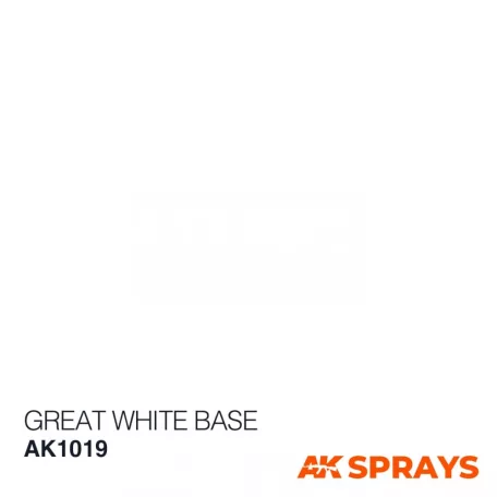 AK Interactive GREAT WHITE BASE SPRAY - Ultrafehér alapozó spray makettezéshez 150 ml AK1019