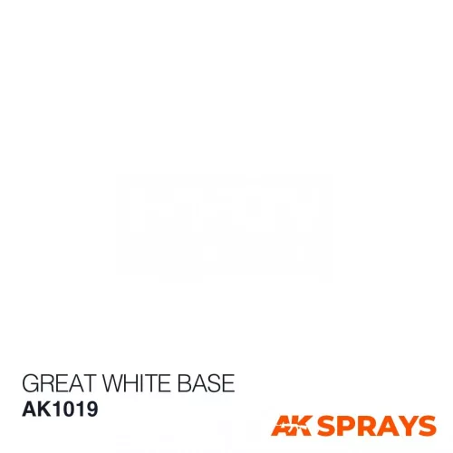 AK Interactive GREAT WHITE BASE SPRAY - Ultrafehér alapozó spray makettezéshez 150 ml AK1019