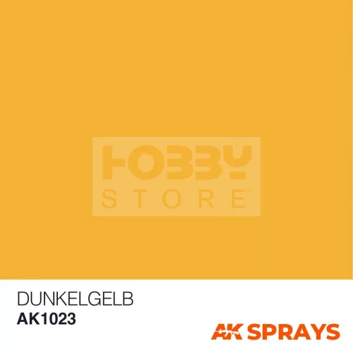 AK Interactive DUNKELGELB COLOR SPRAY - sötétsárga színű spray makettezéshez 150 ml AK1023
