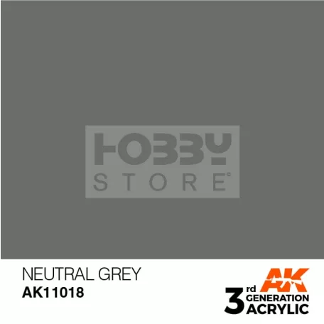 AK-Interactive - Acrylics 3rd generation Neutral Grey 17ml - akrilfesték AK11018