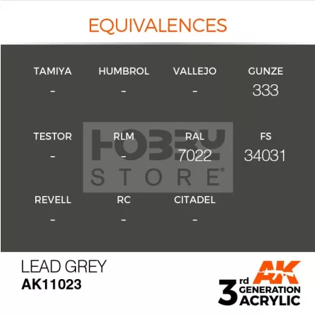 AK-Interactive - Acrylics 3rd generation Lead Grey 17ml - akrilfesték AK11023