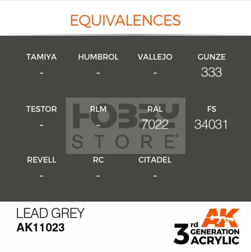 AK-Interactive - Acrylics 3rd generation Lead Grey 17ml - akrilfesték AK11023