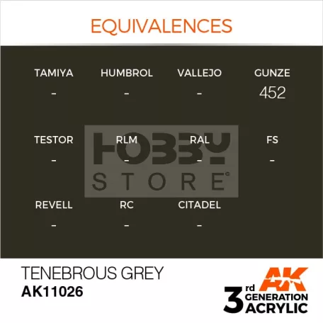 AK-Interactive - Acrylics 3rd generation Tenebrous Grey 17ml - akrilfesték AK11026