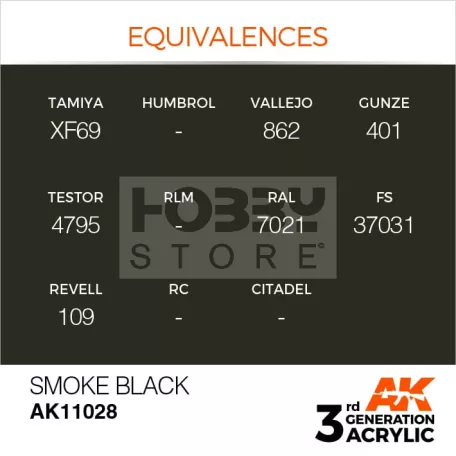 AK-Interactive - Acrylics 3rd generation Smoke Black 17ml - akrilfesték AK11028