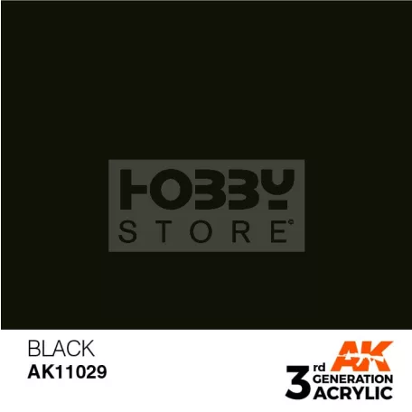 AK-Interactive - Acrylics 3rd generation Black 17ml - akrilfesték AK11029