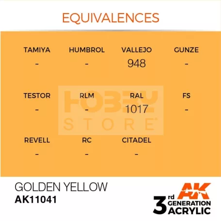 AK-Interactive - Acrylics 3rd generation Golden Yellow 17ml - akrilfesték AK11041
