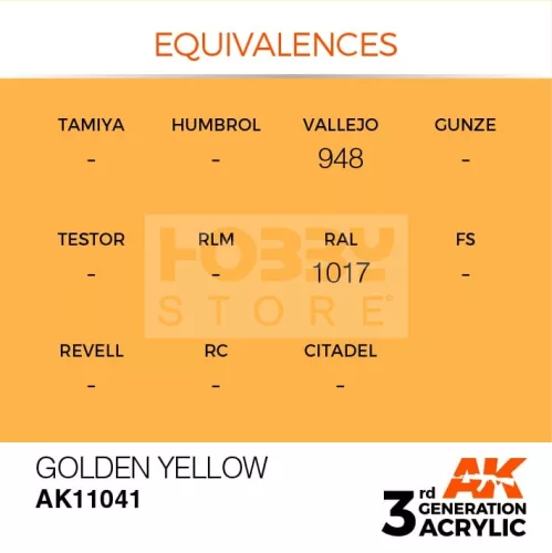 AK-Interactive - Acrylics 3rd generation Golden Yellow 17ml - akrilfesték AK11041