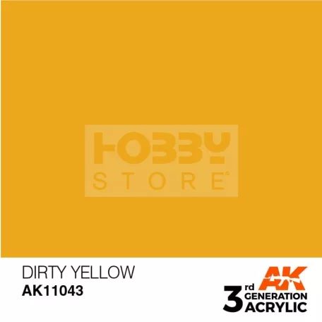 AK-Interactive - Acrylics 3rd generation Dirty Yellow 17ml - akrilfesték AK11043