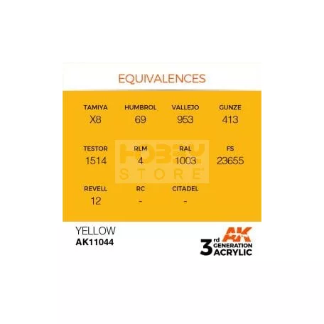 AK-Interactive - Acrylics 3rd generation Yellow 17ml - akrilfesték AK11044