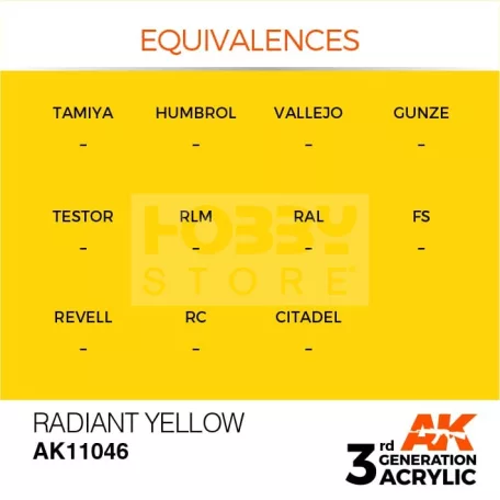 AK-Interactive - Acrylics 3rd generation Radiant Yellow 17ml - akrilfesték AK11046