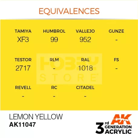 AK-Interactive - Acrylics 3rd generation Lemon Yellow 17ml - akrilfesték AK11047