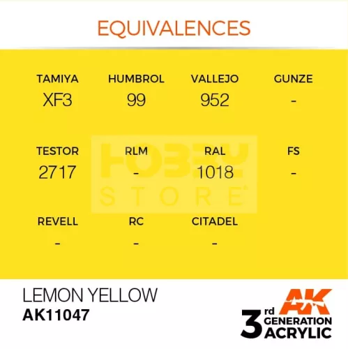 AK-Interactive - Acrylics 3rd generation Lemon Yellow 17ml - akrilfesték AK11047