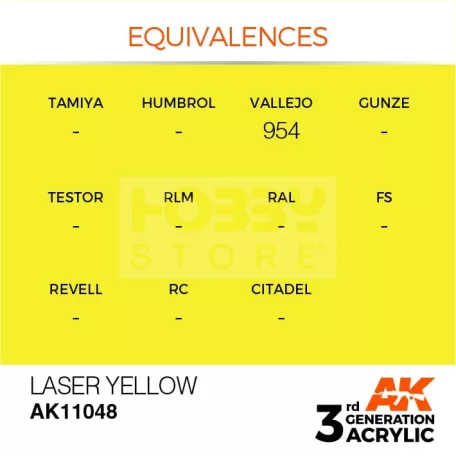 AK-Interactive - Acrylics 3rd generation Laser Yellow 17ml - akrilfesték AK11048