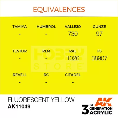AK-Interactive - Acrylics 3rd generation Fluorescent Yellow 17ml - akrilfesték AK11049