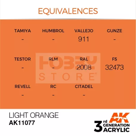 AK-Interactive - Acrylics 3rd generation Light Orange 17ml - akrilfesték AK11077