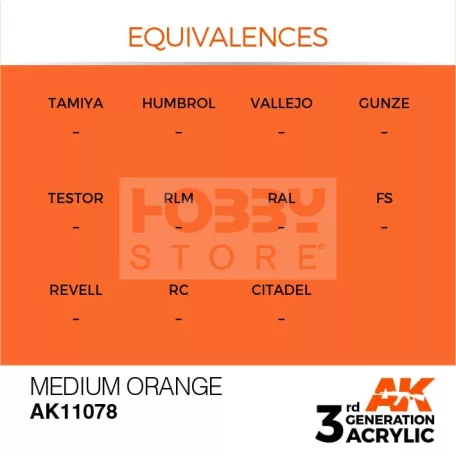 AK-Interactive - Acrylics 3rd generation Medium Orange 17ml - akrilfesték AK11078