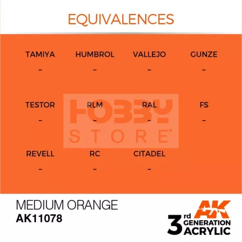AK-Interactive - Acrylics 3rd generation Medium Orange 17ml - akrilfesték AK11078