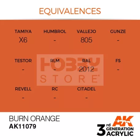 AK-Interactive - Acrylics 3rd generation Burn Orange 17ml - akrilfesték AK11079