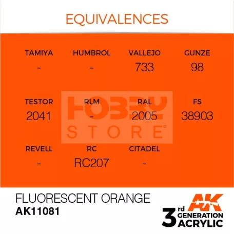 AK-Interactive - Acrylics 3rd generation Fluorescent Orange 17ml - akrilfesték AK11081